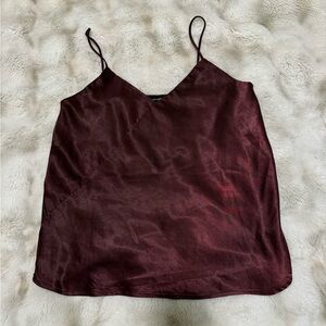 Wet Seal Satin V-Neck Plum Tank, Size Small